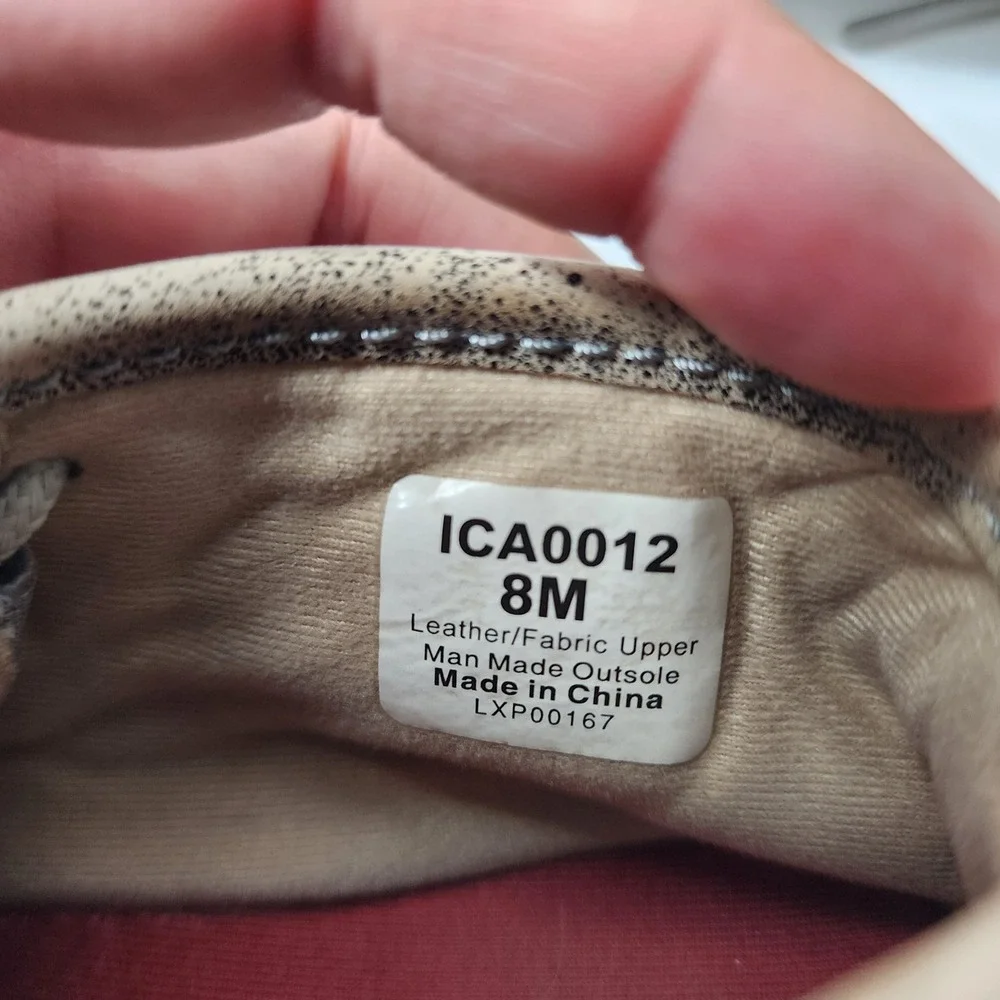Twisted X‎ Infant Driving Mocs Tan Leather Woven Fabric Shoes ICA0012 Size 8M